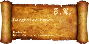 Berghofer Manon névjegykártya